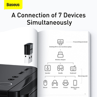 Baseus Adapter USB Bluetooth Dongle Bluetooth 5.1 odbiornik na PC bezprzewodowa mysz Gamepad głośnik słuchawki Audio USB nadajnik 6